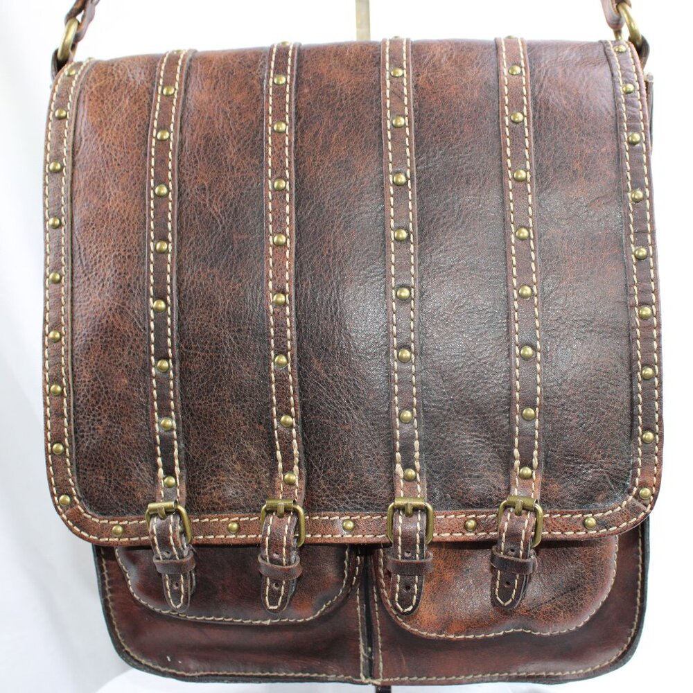 Patrica Nash, Studded Leather Messenger Bag
